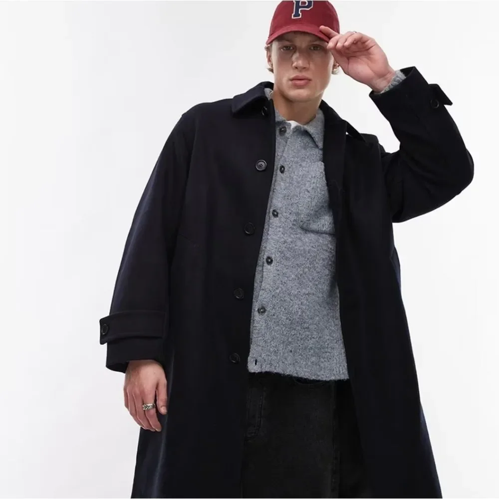 Coppley 100% Pure Cashmere Mens 3/4 Black Trench Coat Size 42 - Picture 2 of 16